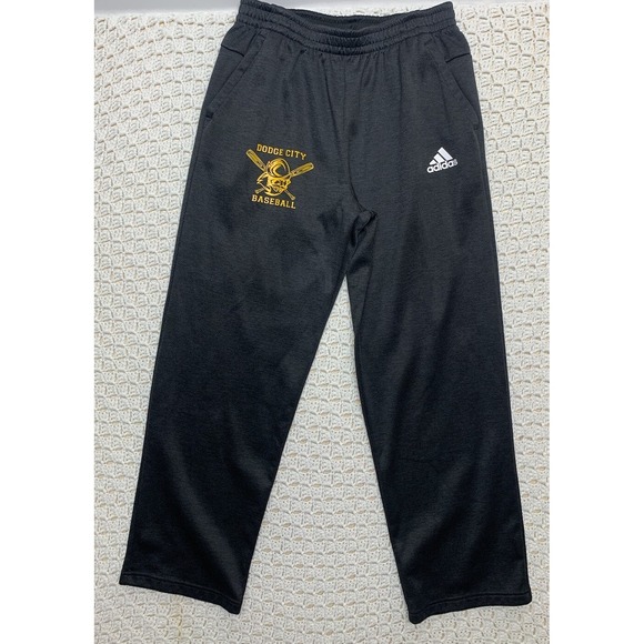 Adidas Mens Sweatpants Size Large Back Gym  Polyester Pants  Baseball DC Logo - Picture 1 of 11